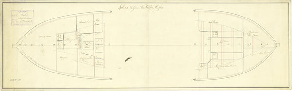 Plan showing the fore & after platform with some fittings for Sphinx (1775)