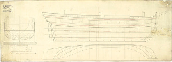 Lines profile of a small Russian frigate