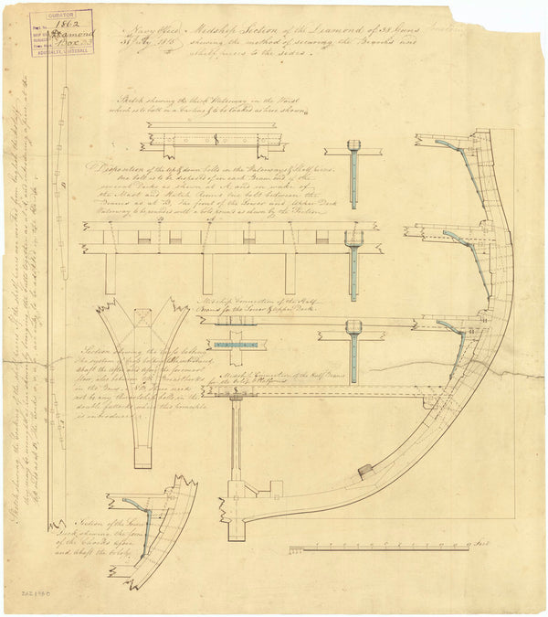 Midship section plan of 'Diamond' (Br, 1816)