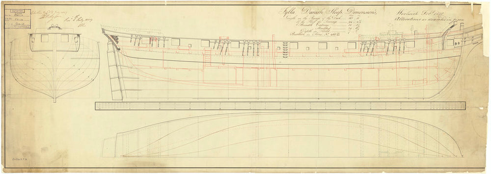 Lines and profile plan of 'Fylla' (1807)