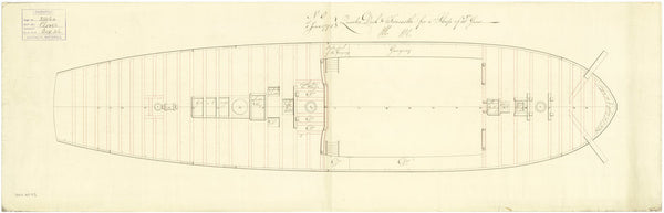 Quarter & forecastle deck plan related to Plover (1796); Bittern (1796); Cyane (1796); Termagant (1796); Brazen (cancelled 1799); Brazen (1808)