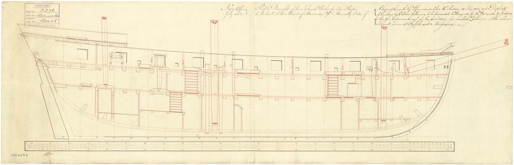 Inboard profile plan 'Bermuda' (Br, 1806) class