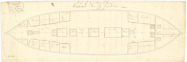 Lower deck plan for 'Anacreon' (1813)