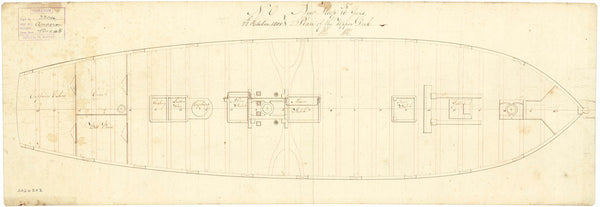 Upper deck plan for 'Anacreon' (1813)