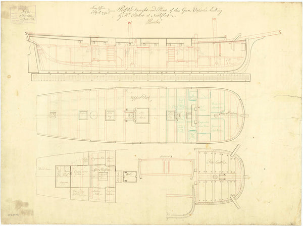 Inboard profile plan for 'Force'