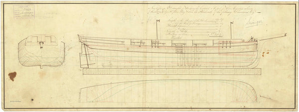 Lines plan for 'Swinger' (1794)