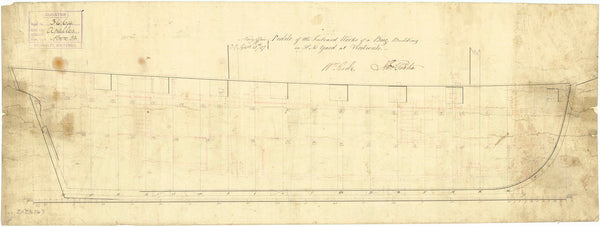 Inboard profile plan for 'Apelles' (1808)