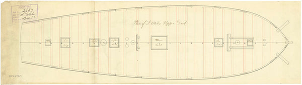 Upper deck plan for 'L'Utile' (1799)