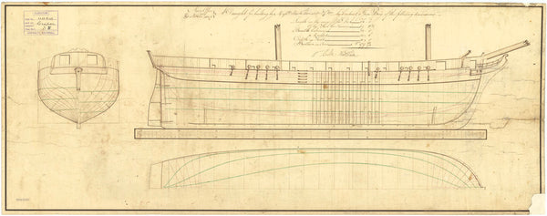 Lines plan for the gun-brig HMS 'Griper' (1813)