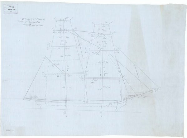 Sail plan for 'Daring' and 'Espiegle'