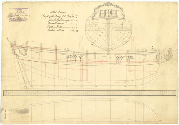 Lines & profile plan for 'Port Antonio'