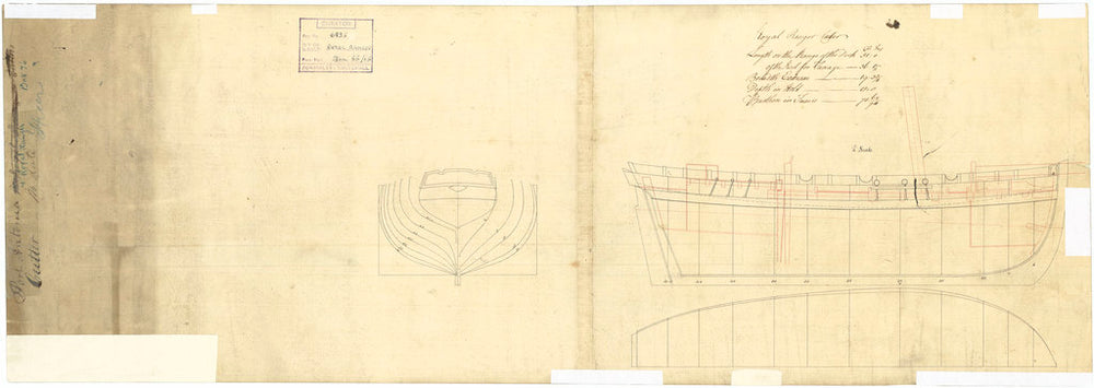 Lines and profile plan for Port Antonio (1779)