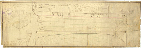 Lines plan for 'Espoir' (1826)