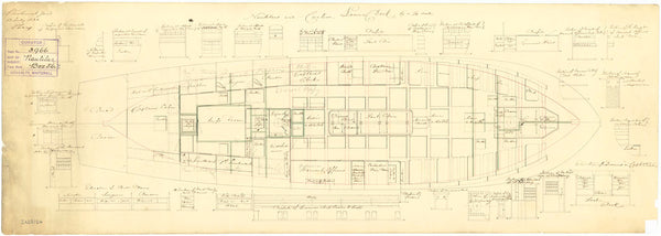 Lower deck plan for HMS 'Nautilus' (1830)