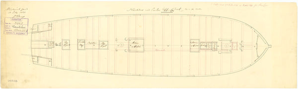 Upper deck plan for HMS 'Nautilus' (1830)