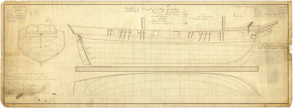 Lines plan for HMS 'Nautilus' (1830)