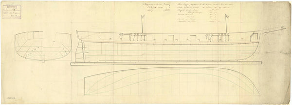 Side Entry Brig Pattern Lines plan for a Brig