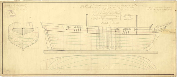 Lines plan for HMS 'Banterer'