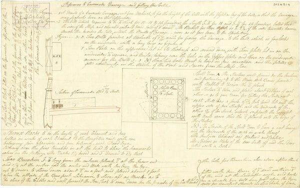 Carronade Carriage plan for HMS 'Starling' (1801)