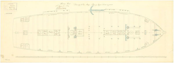 Upper deck plan for HMS 'Daring' (1844)