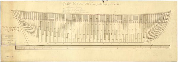 Frame plan for HMS 'Opossum' (1808)