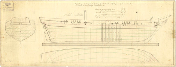 Lines plan for HMS 'Opossum' (1808)