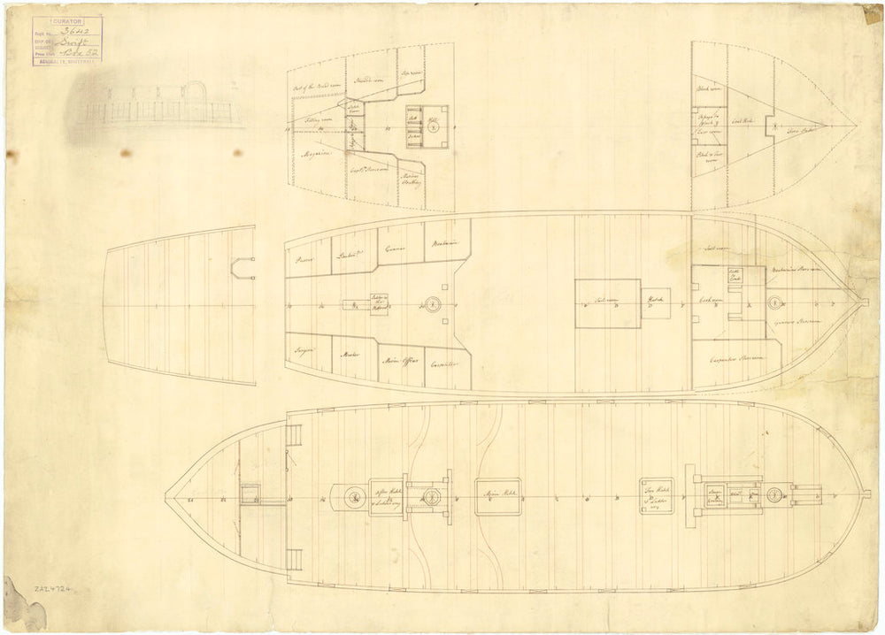 The 'Swift' (1763) deck plans