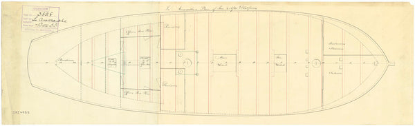 Platform plan for HMS 'Amaranthe' (captured 1796)