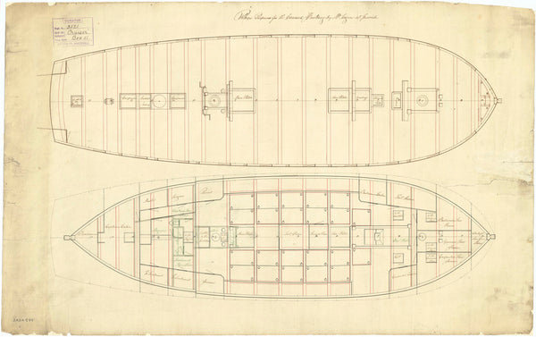 The deck plan of the 'Cruizer' (1797)