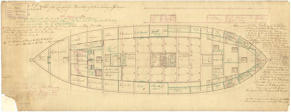 Lower deck plan of 'Childers' (1812)