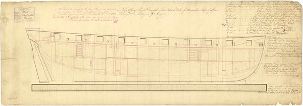 Inboard profile plan 'Childers' (1812)