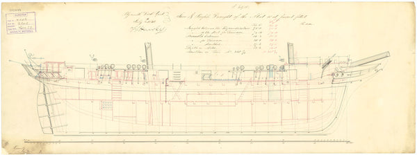 Inboard profile plan for 'Alert'