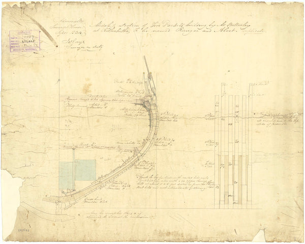 Section, midship plan for 'Alert'