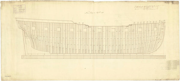 Frame plan for HMS 'Albacore' (1793)