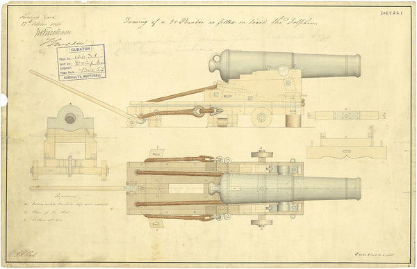 Gun plan for 'Dolphin' (1836)
