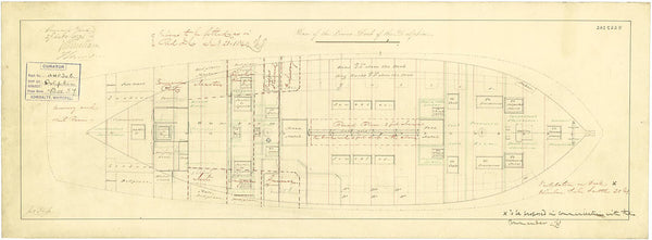 Lower deck plan for 'Dolphin' (1836)