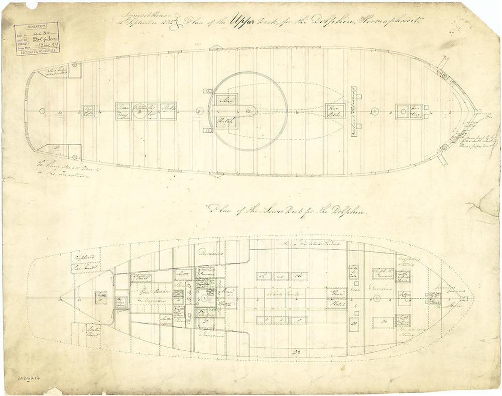 Deck plan for 'Dolphin' (1836)