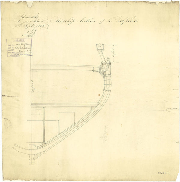 Midship section plan for 'Dolphin' (1836)