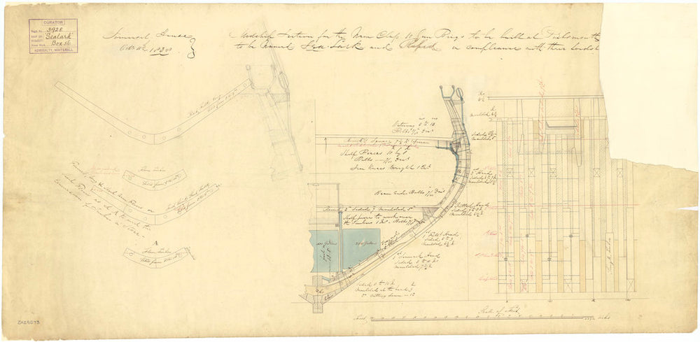 Midship section plan for Rapid (1840) and Sealark (1843)