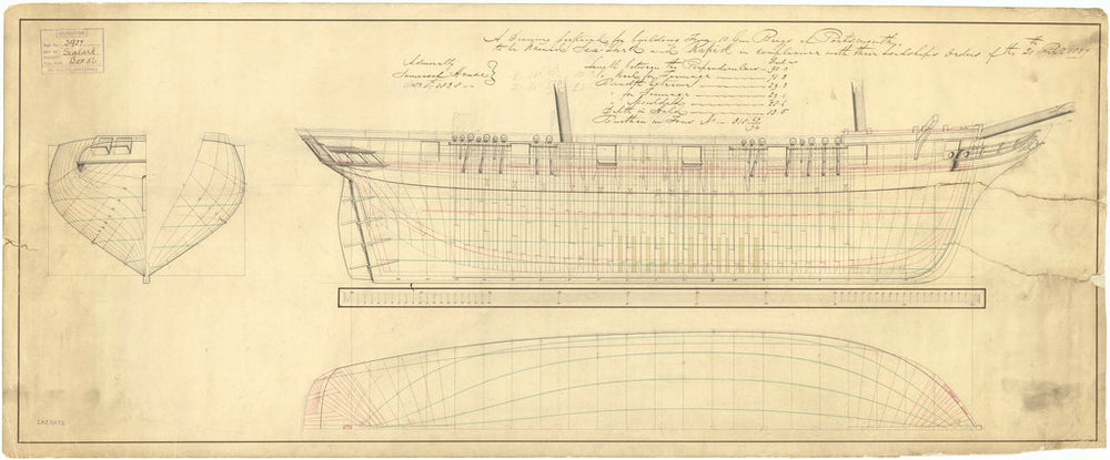 Lines plan for Rapid (1840) and Sealark (1843)