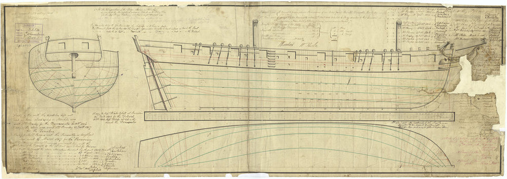 Lines plan for 'Columbine' (1806)