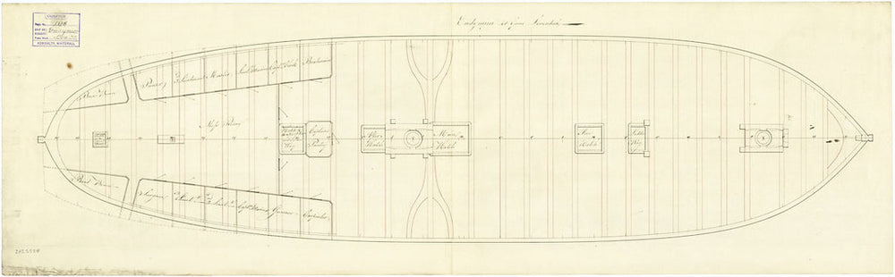 Lower deck plan for 'Endymion' (1797)