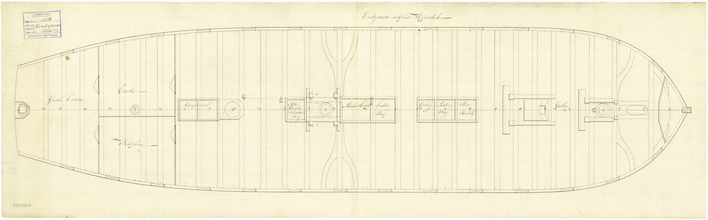 Upper deck plan for 'Endymion' (1797)