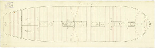 Upper deck plan for 'Endymion' (1797)