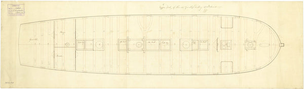 Upper deck plan for Chichester (1785)