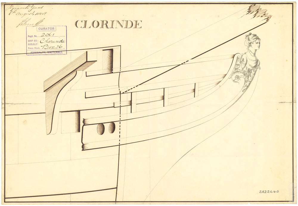 Figurehead plan of 'Clorinde' (1803)