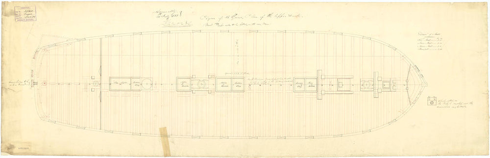 Upper deck plan of 'Pique' (1834)
