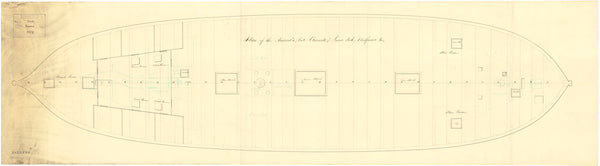 Lower deck plan of 'Aurora' (1814)