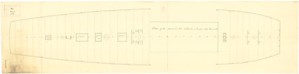 Deck, quarter & forecastle plan for 'Aurora' (1814)