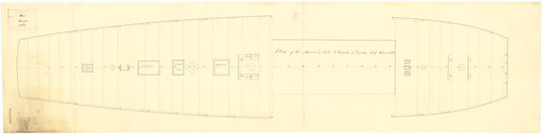 Deck, quarter & forecastle plan for 'Aurora' (1814)